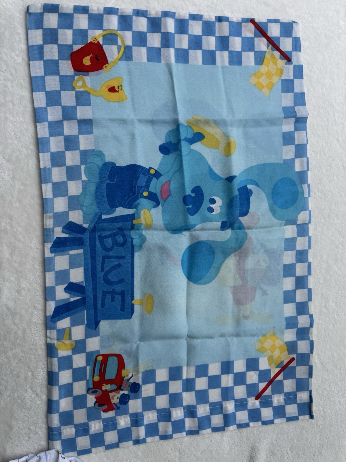 Blues Clues Pillow Case Std Twin Mr Salt Mrs Pepper Puppy Check Dan River 2000s