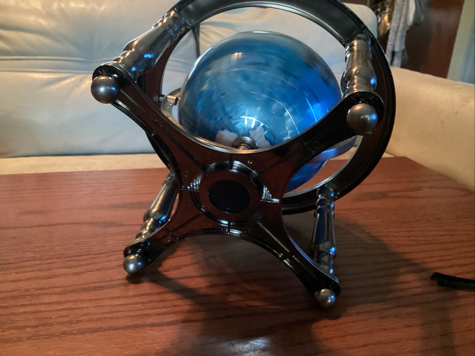 Mini Semiprecious Gemstone 6” Globe With Stand & Compass.