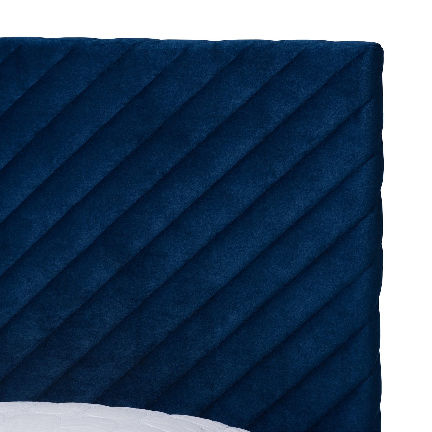 Baxton Studio Fabrico Contemporary Glam and Luxe Navy Blue Velvet Fabric Upholst