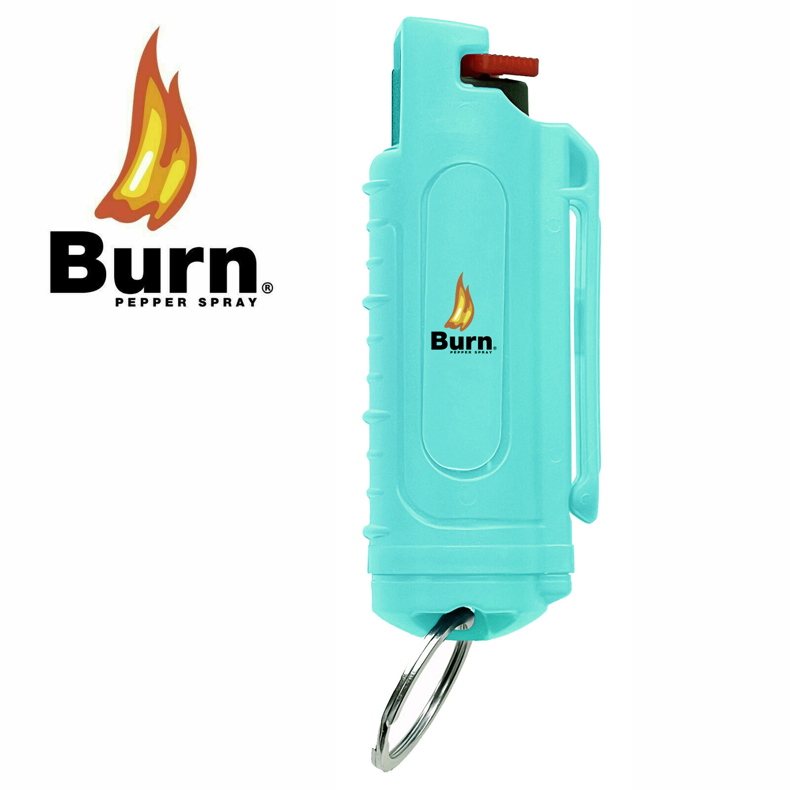 BURN Pepper Spray Keychain 0.5oz Self Defense Security Case Molded GREEN 2 PACK