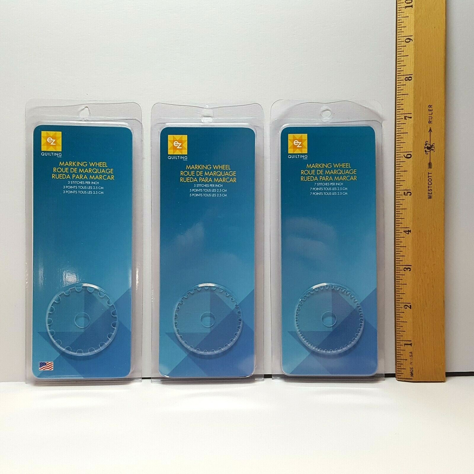 EZ Quilting Rotary Tool Marking Replacement Wheels Lot 3 5 7 Stitches Per Inch