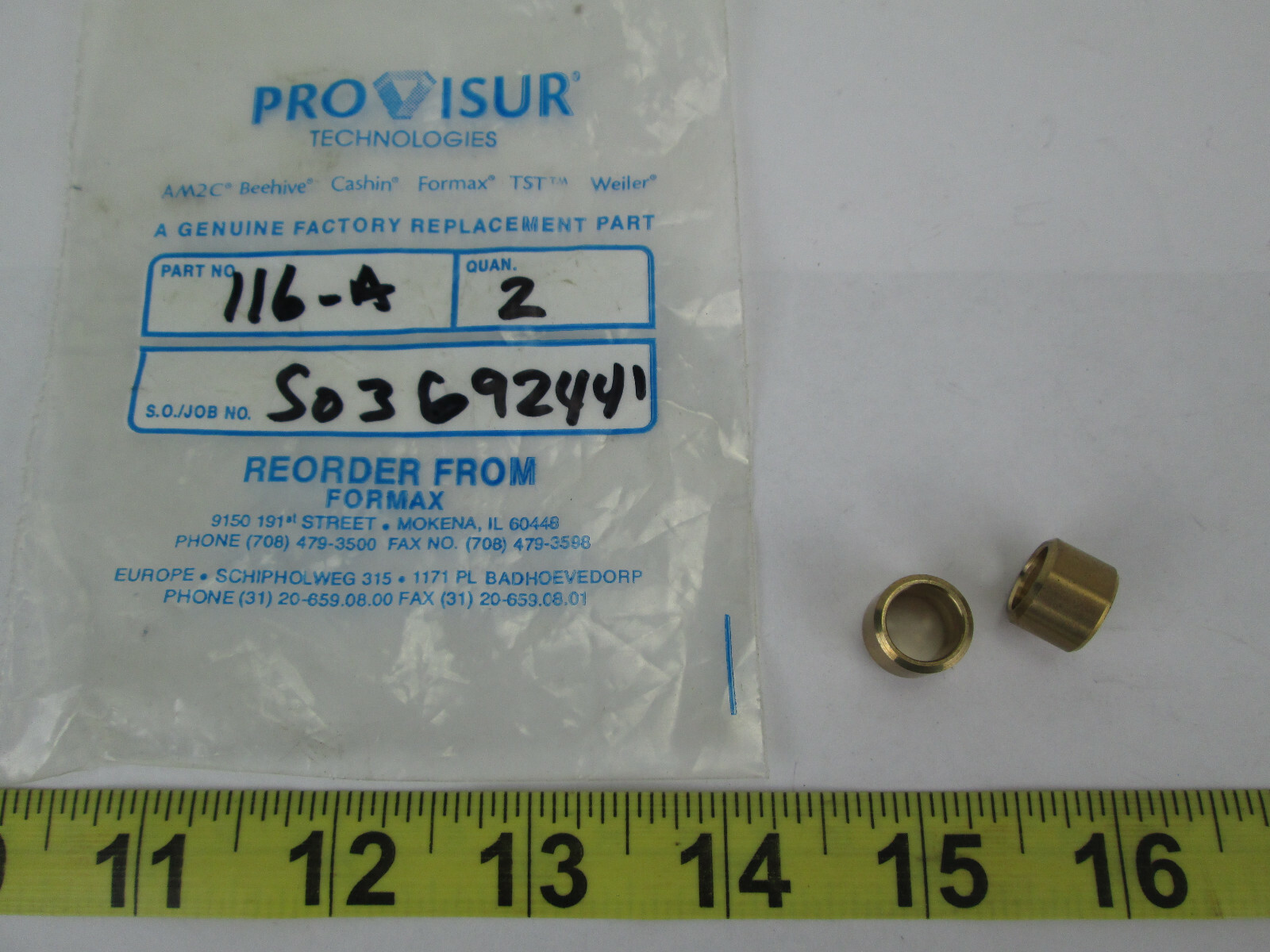 Formax Provisur Meat Patty Mold Machine Replacement Part Lot of 2 116-A SKU C10