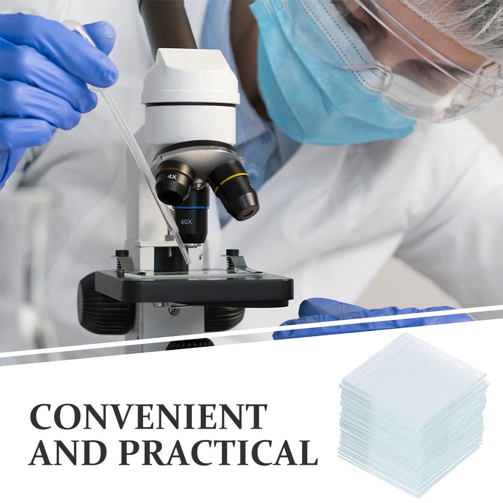 500Pcs Reusable Glass Cover Slips Microscope Slides Kit for Lab Specimen Prep