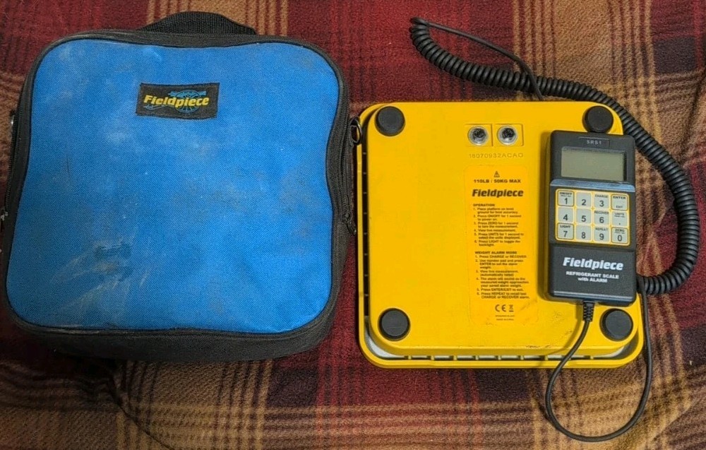 Fieldpiece SRS1 HVAC Refrigerant Tank Scale w/ Alarm 110lb Capacity With Case