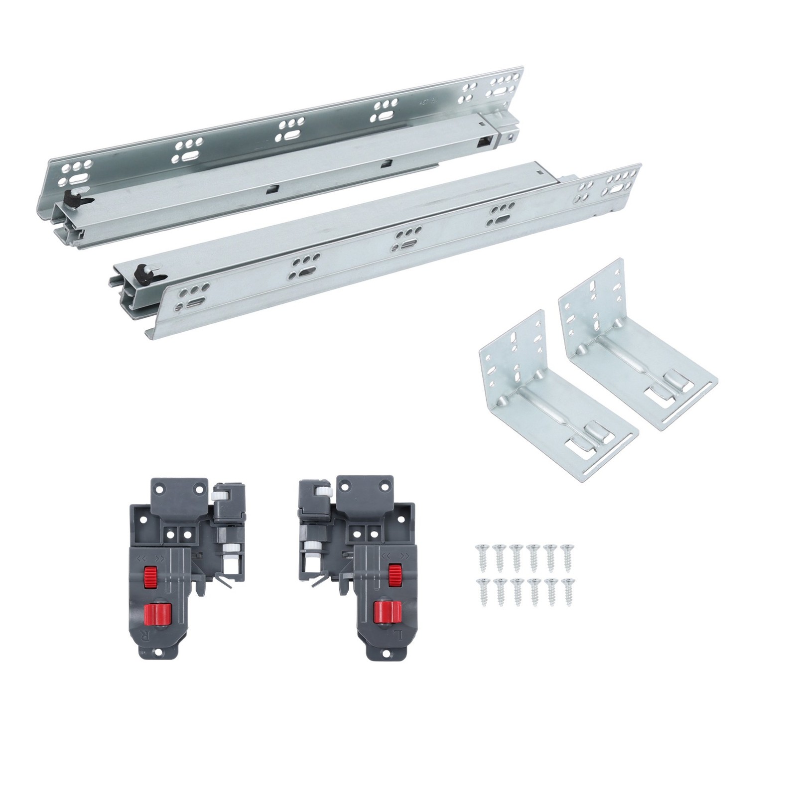 Soft Close 18" Undermount Drawer Slides with 3D Adjustable Lock 100LB