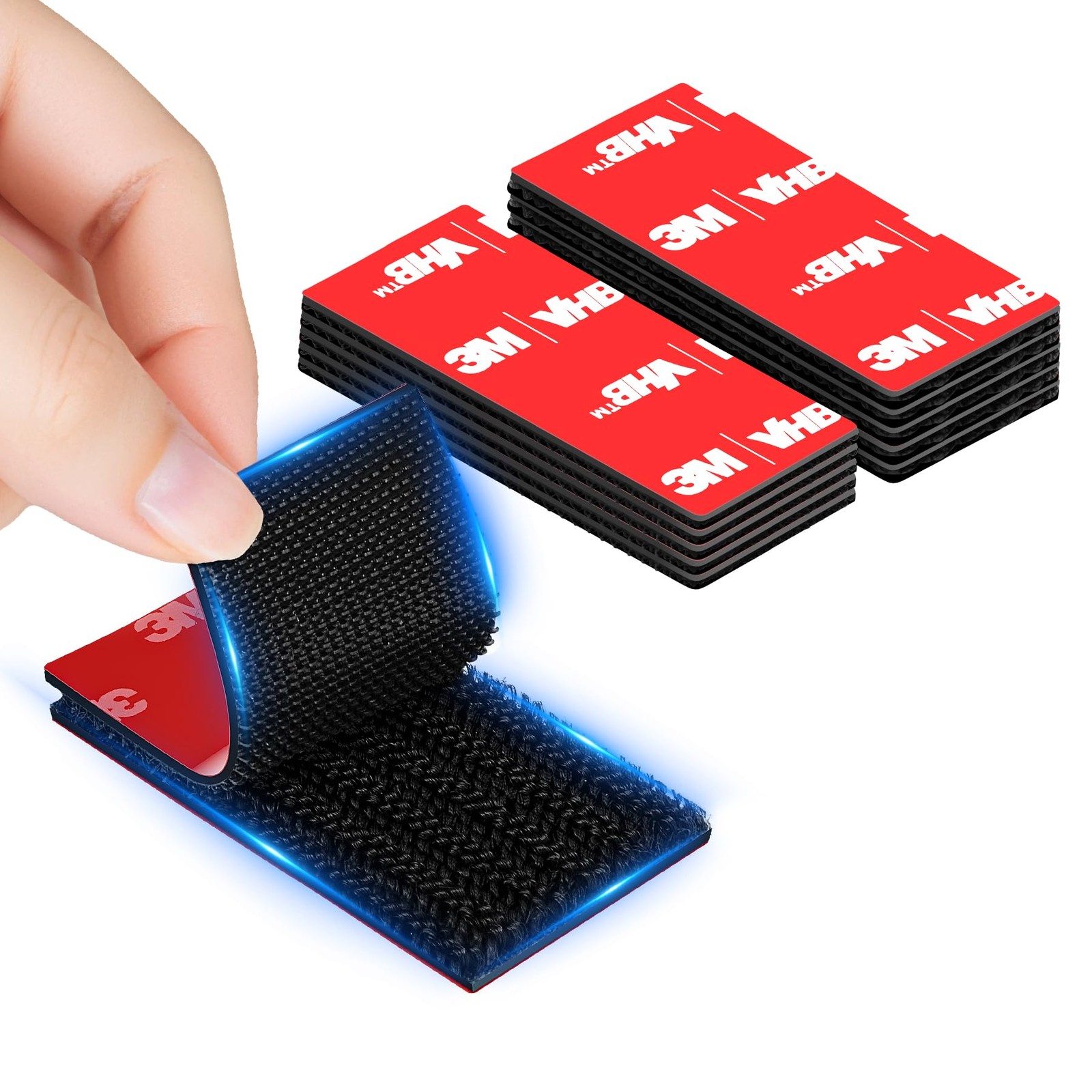 Hook and Loop Strips Heavy Duty 5 Sets, 2" x 1" Pre-Cut Adhesive Pads, Indust...