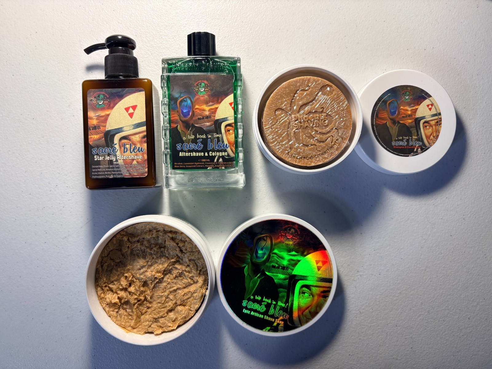 Phoenix Artisan Accoutrement (PAA) Sacre Bleu Shave Soap Set & More (Hologram)