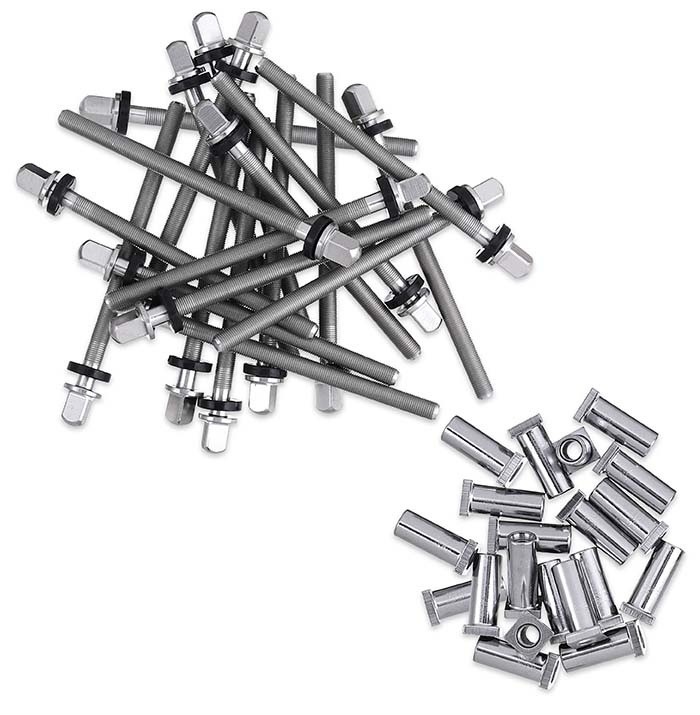 DW True Pitch 50 Tension Rod w/ Receiver Nut for 6.5" Deep Snare Drums (20 Pack)