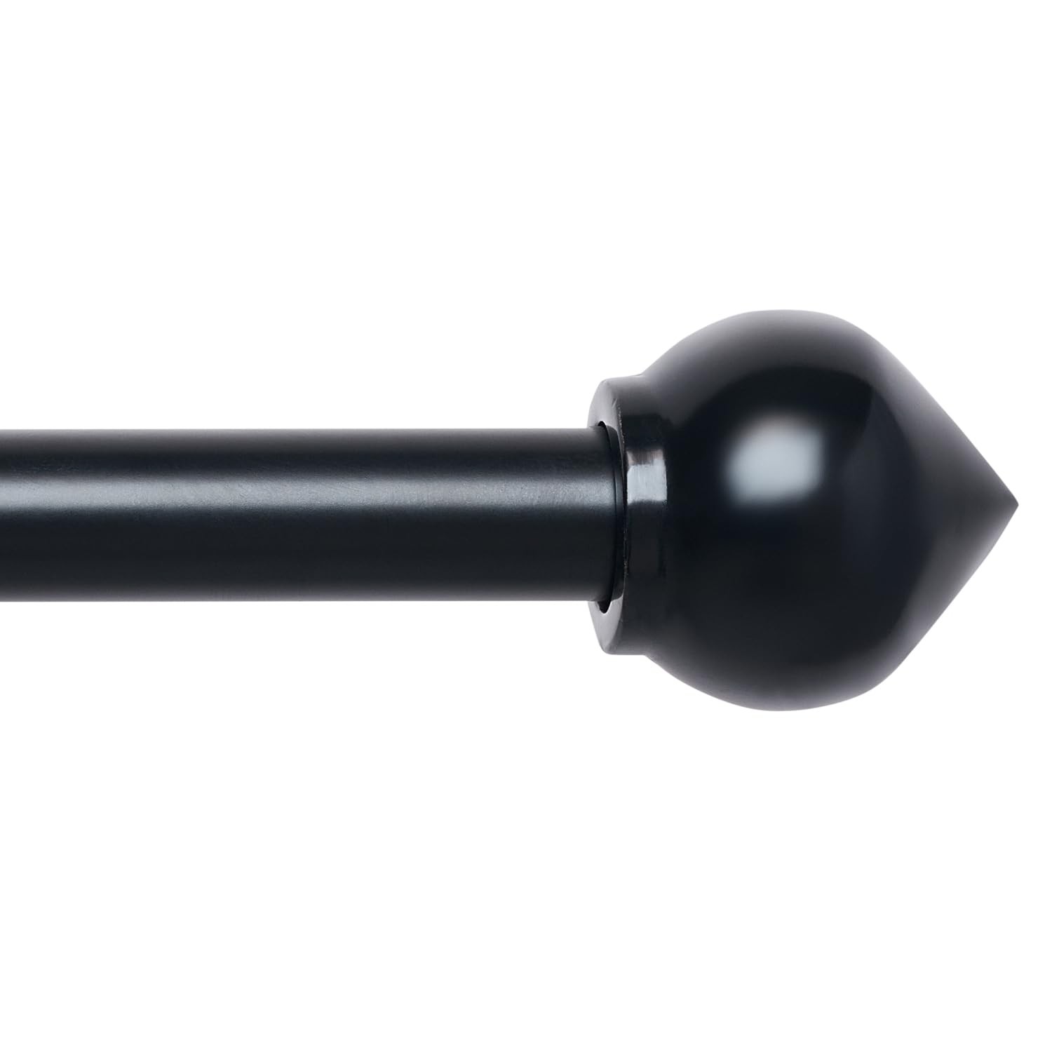 3/4 Inch Black Standard Decorative Adjustable Window Curtain Rod Fits 30-52 In