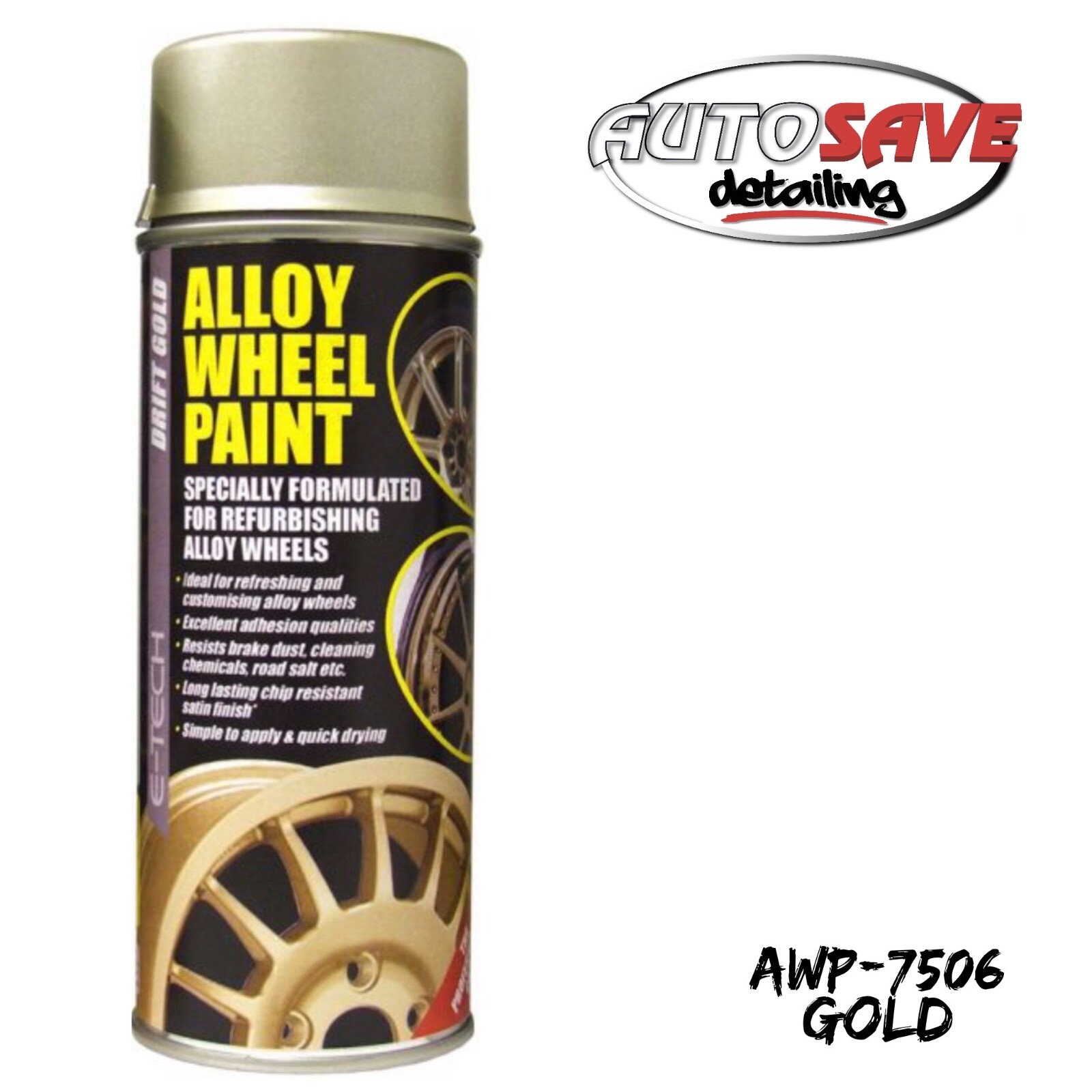 E-Tech - Professional GOLD Car Alloy Wheel Spray Paint