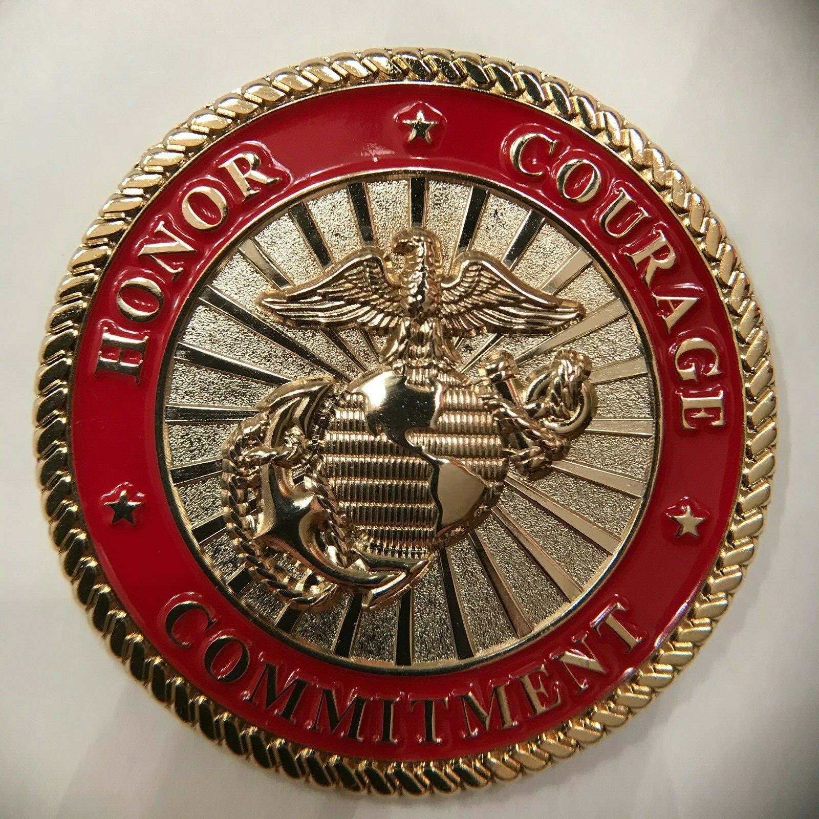 USMC ONCE A MARINE ALWAYS A MARINE CHALLENGE COIN HONOR COURAGE COMMITMENT