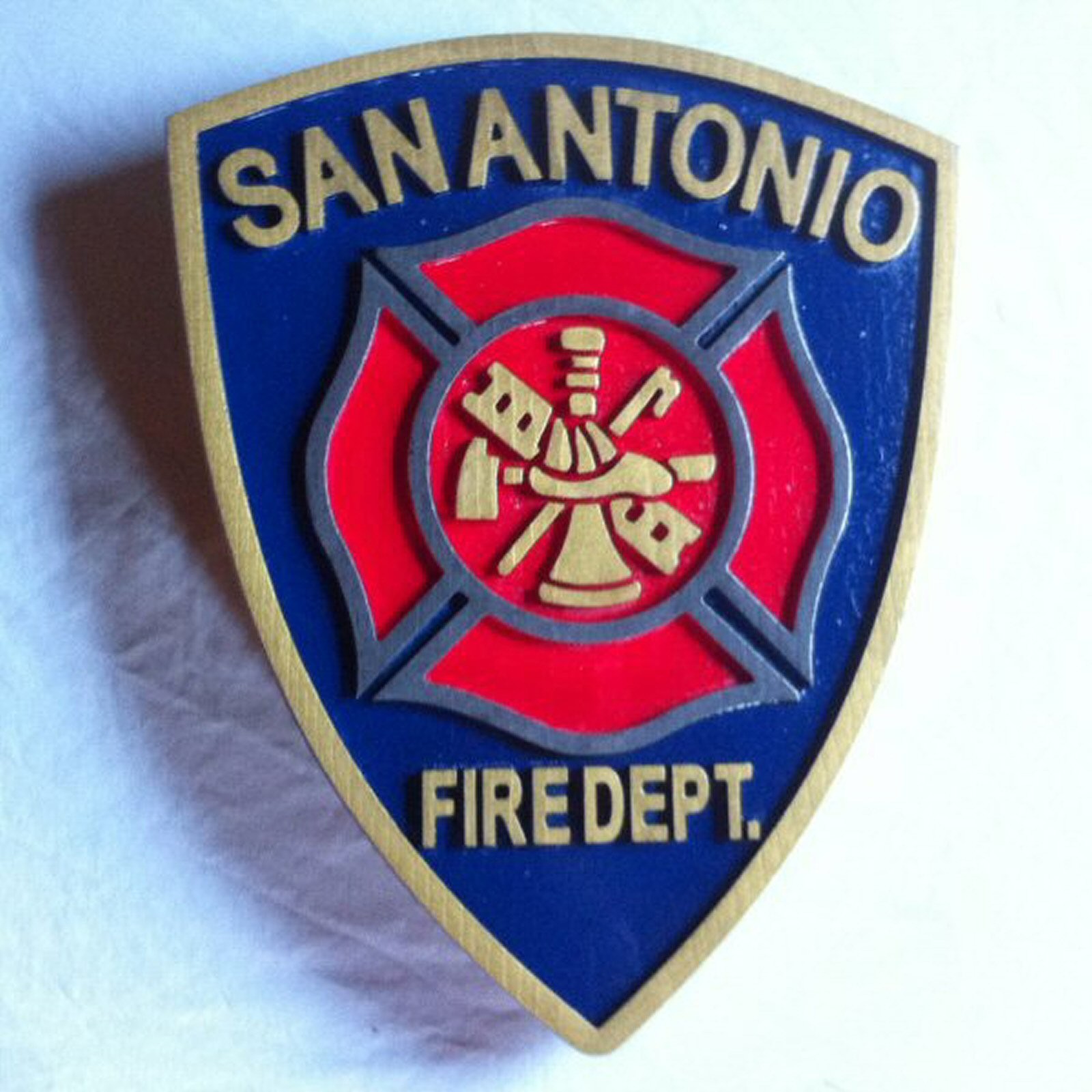 Fire Department San Antonio 3D routed plaque wood patch sign Custom