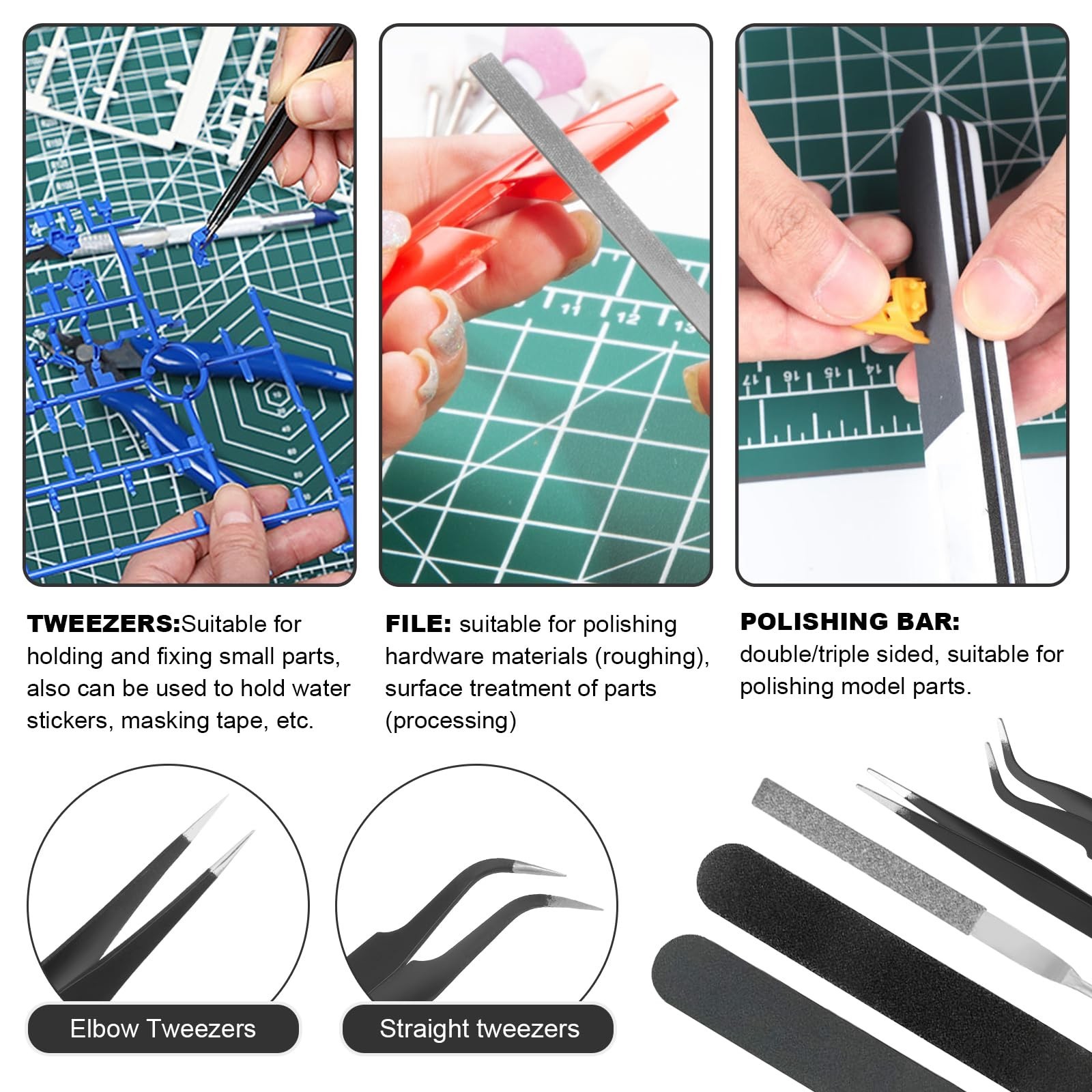 Fippy 11PCS Model Kit Tools, Gundam Model Tool Kit, Hobby Building Tools Kit ...