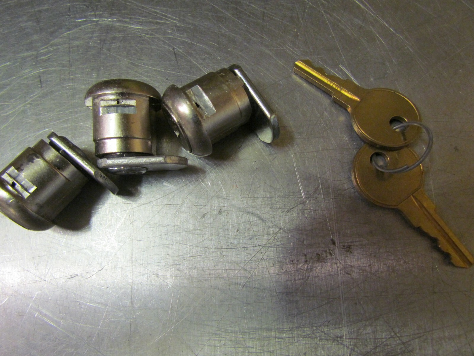 3 New CH75L Cabinet Desk Lock Cylinders Keyed The Same With 2 keys