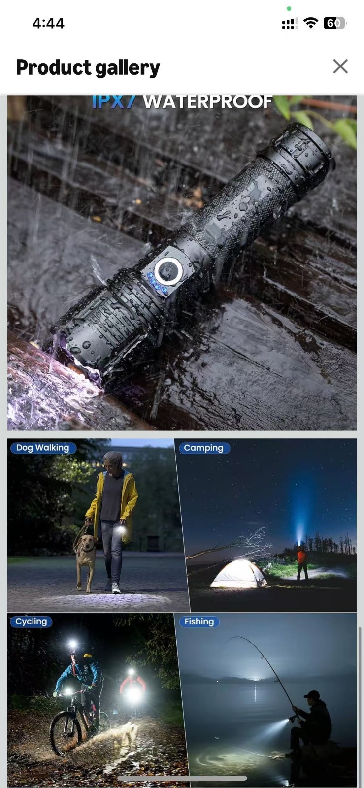 4 Pack Adjustable LED Flashlight Rechargeable Super Bright 99000LM