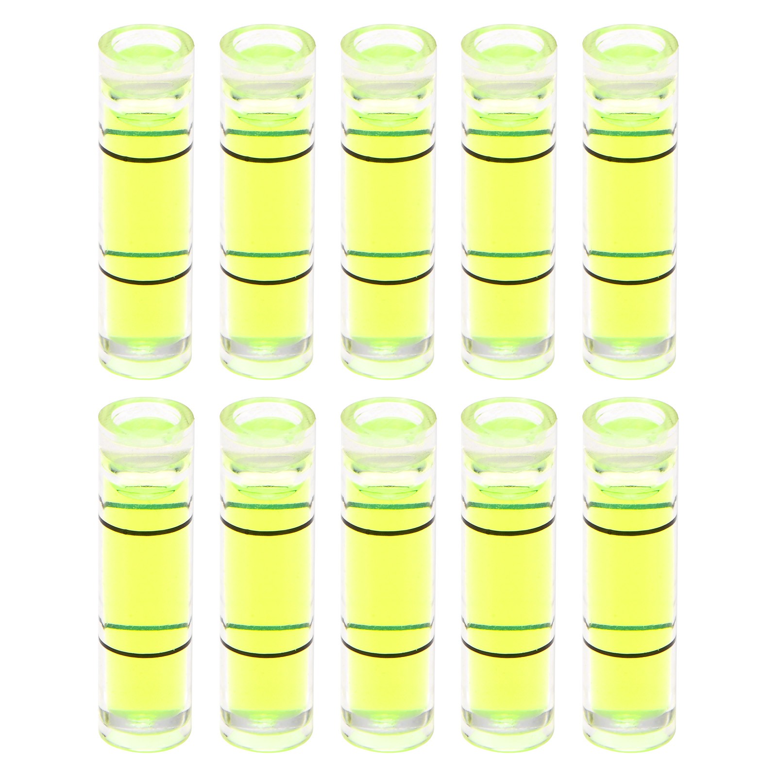 10pcs Small Cylindrical Bubble Level Vials 7x26mm Levels Measuring Tools