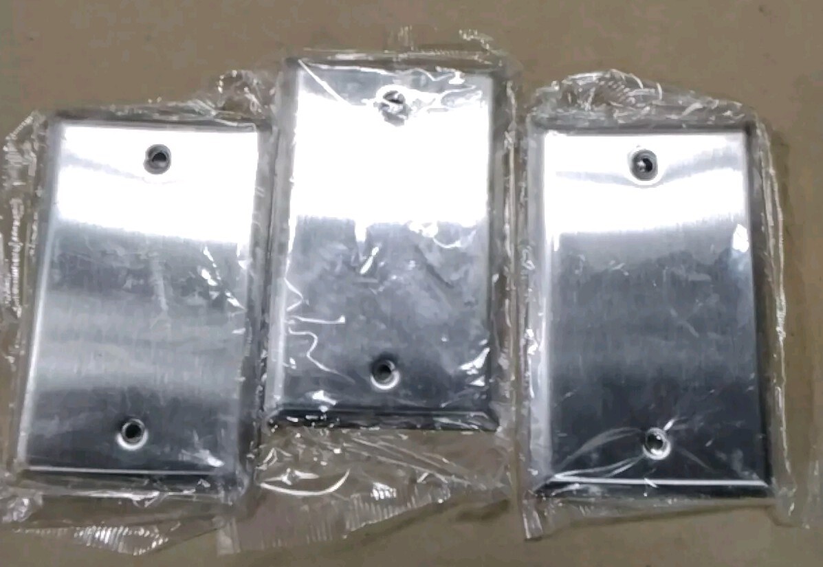 Mulberry #97151 1 Gang Stainless Steel Metal Blank Wallplate Lot Of 3 F76