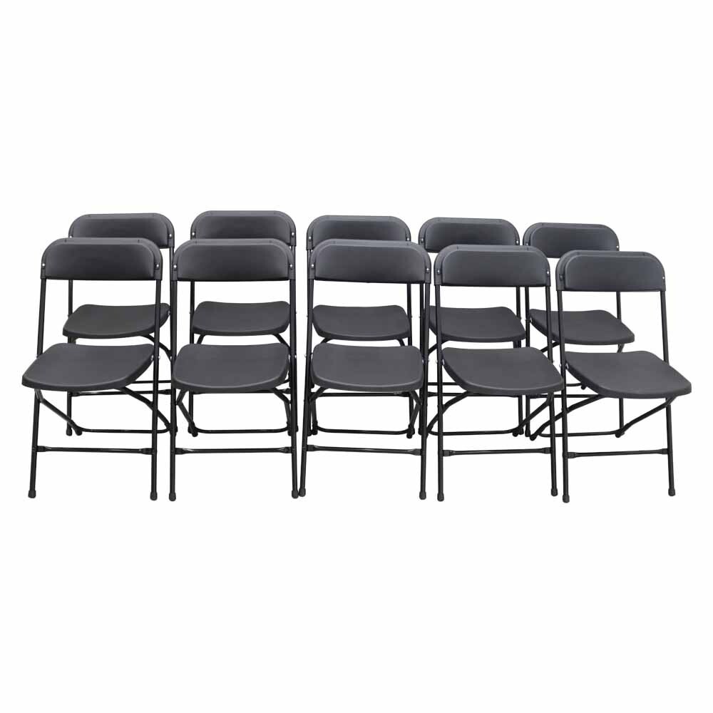Folding Chairs (10 Pack) 264Lbs Loading Durable Black Chairs for Indoor&Outdoor