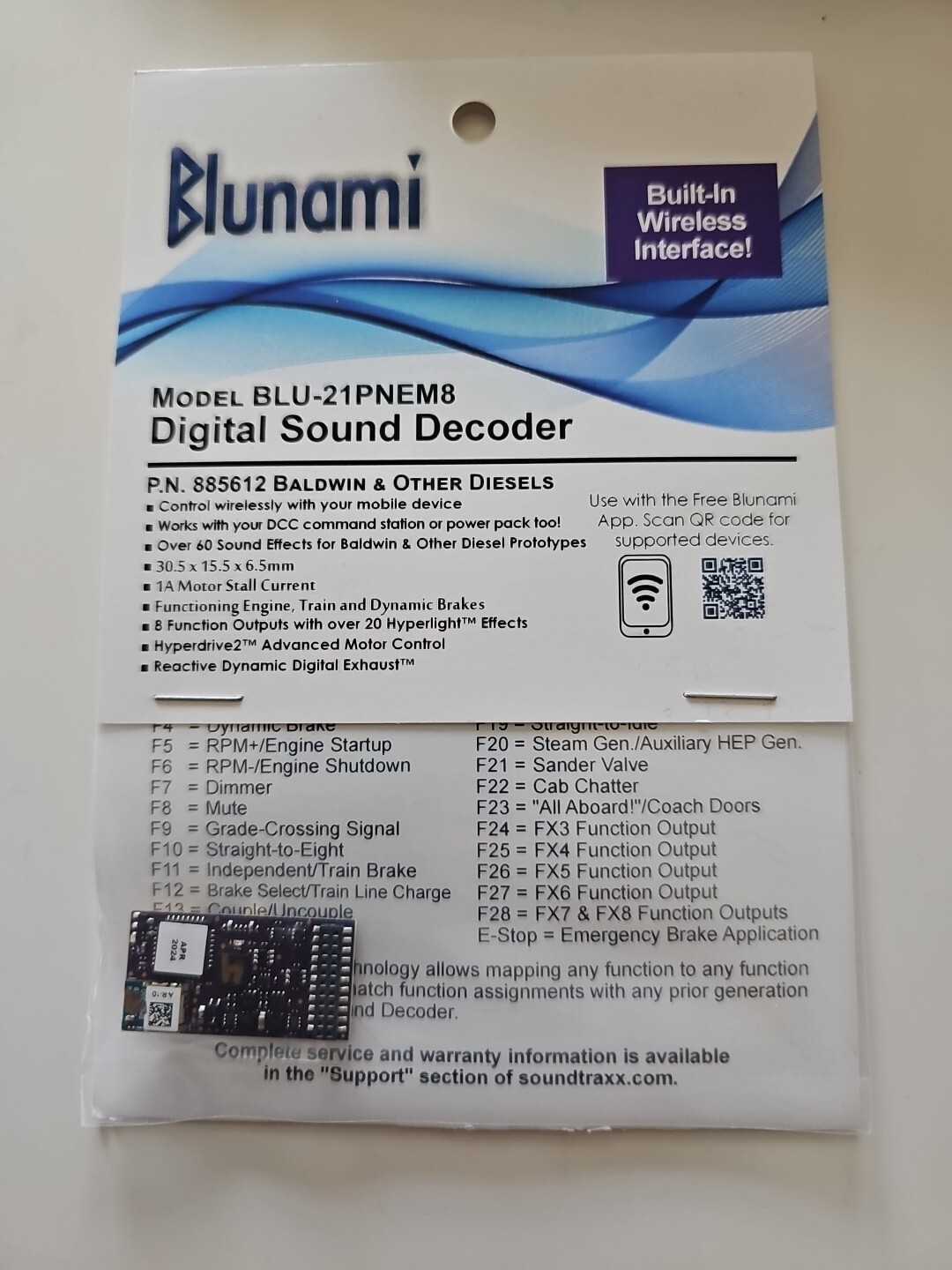 SoundTraxx 885612 | BLU-21PNEM8 Blunami Baldwin & Other Diesel Sound Decoder