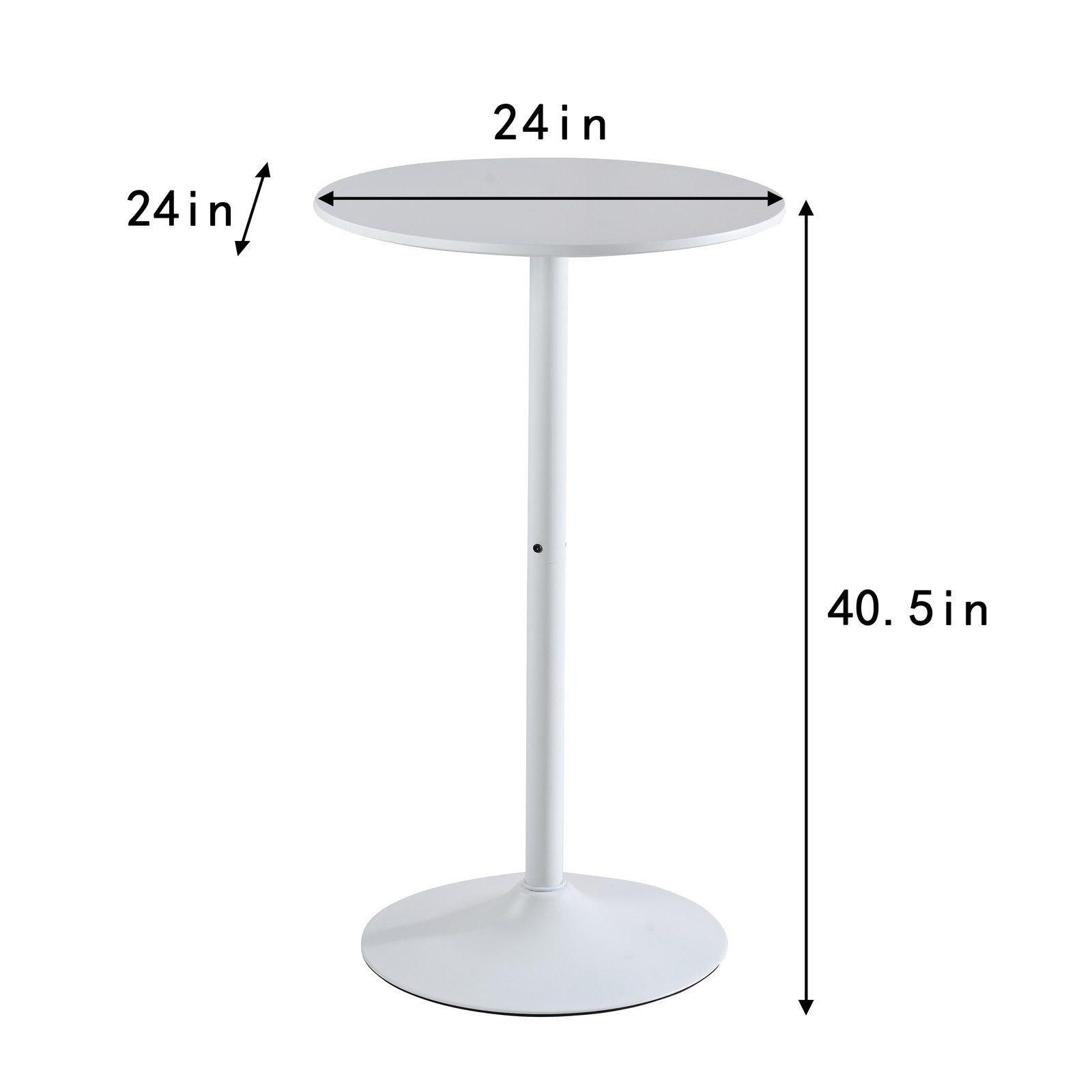 24 in Round Bar Table Modern Dining Table Dining Table Coffee Table - White