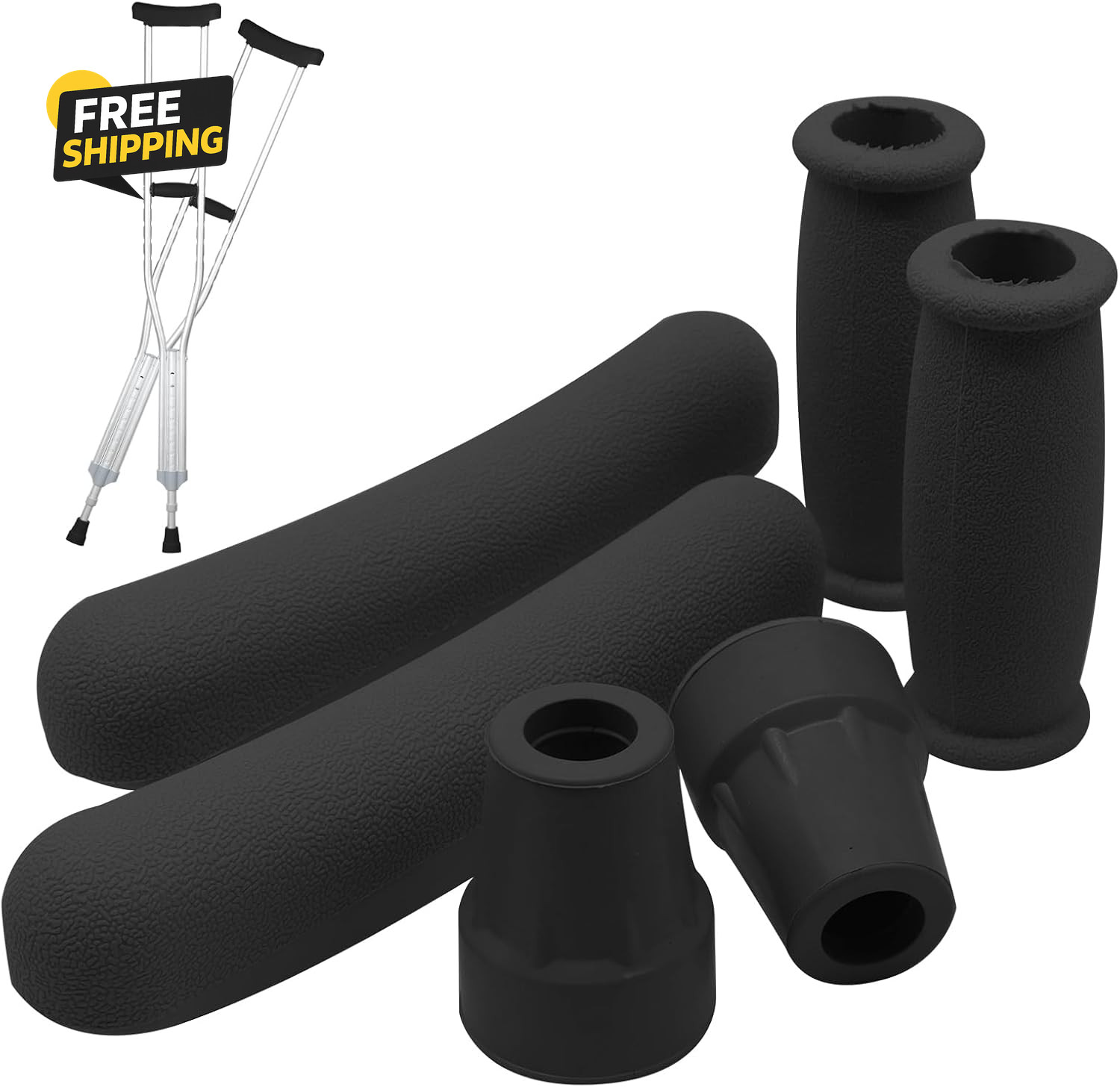 Replacement Crutch Pads 6 Pieces Crutch Accessory Replacement Kit with Armpits