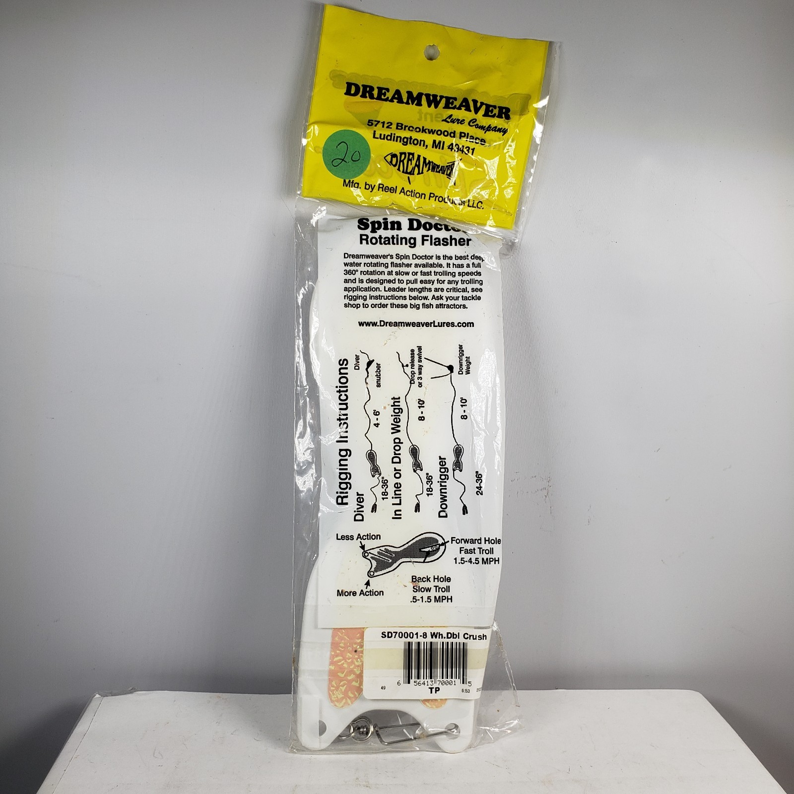 Dreamweaver Spindoctor Flasher White Double Crush 8"