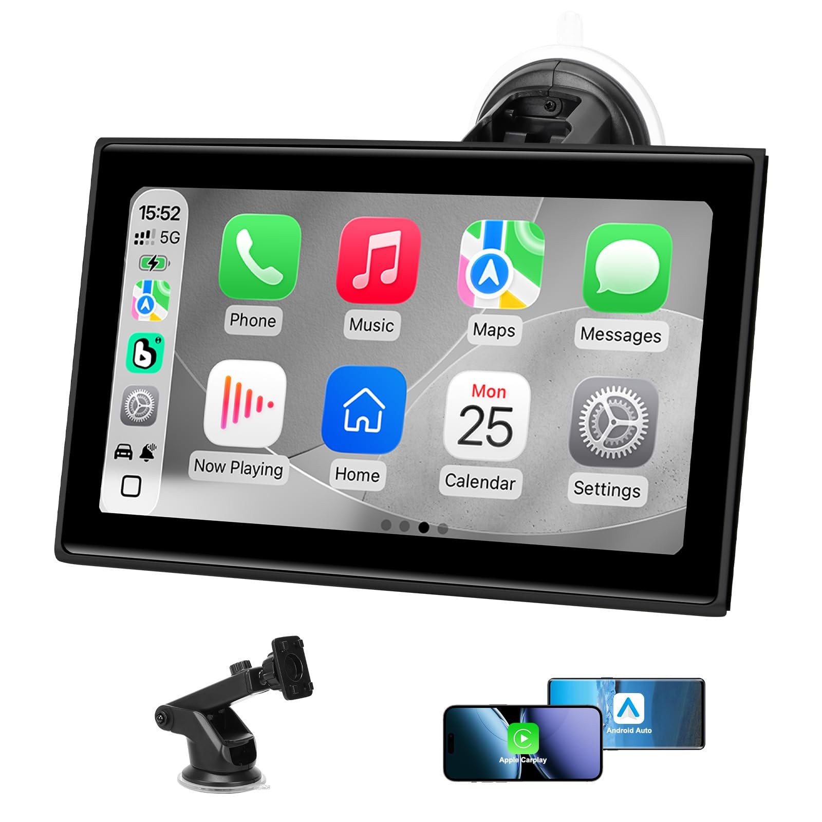 Carplay Screen for Car，7" Portable Wireless Carplay & Android Auto  HD