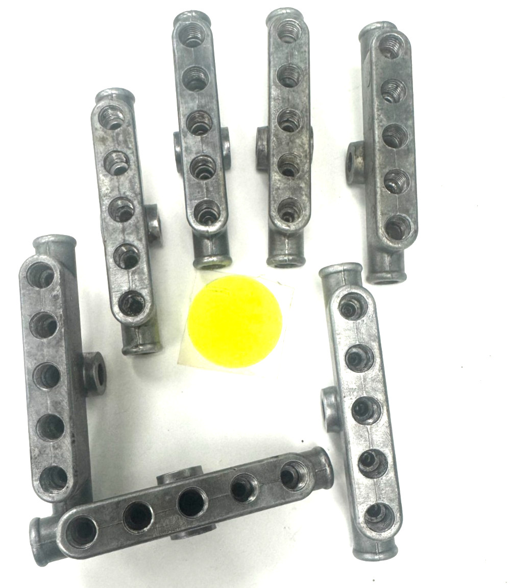 LOT OF 7 ALUMINUM LUBE OIL PISTON DISTRIBUTOR VALUE MANIFOLD BLOCK
