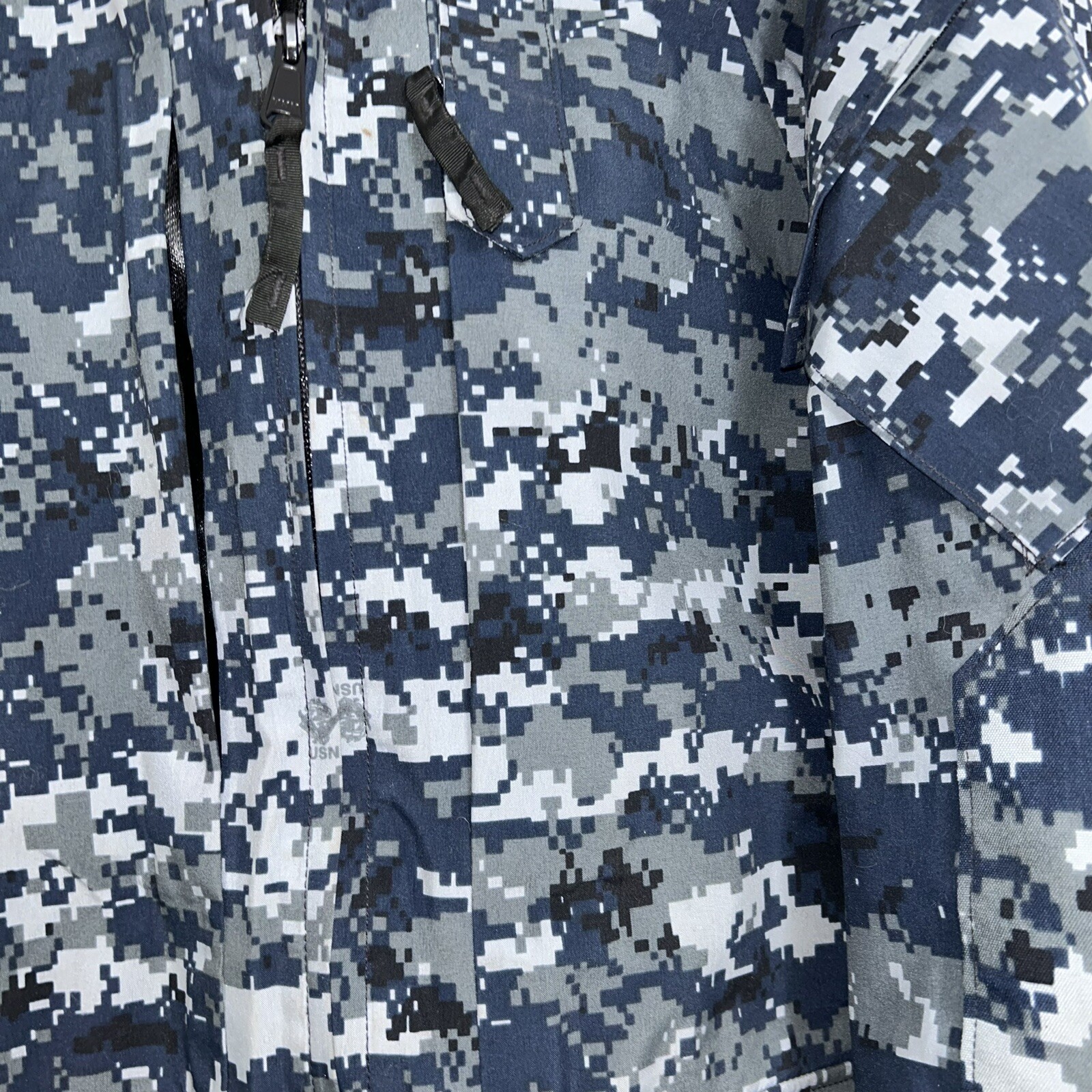 US Navy Working Parka Digital Camo Jacket Size Small X-Long
