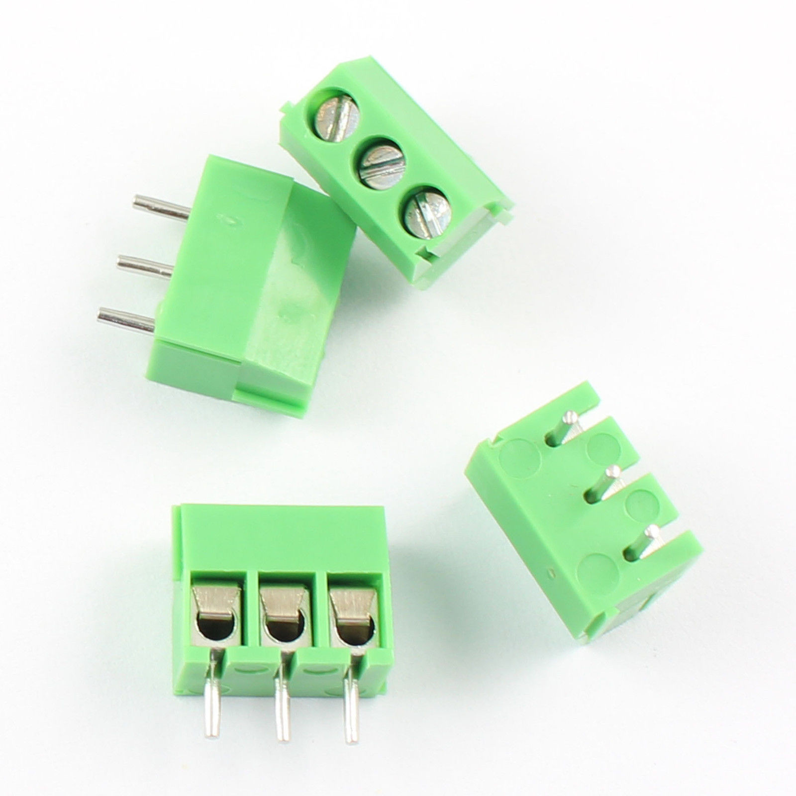 50Pcs 3.5mm Pitch 3 pin 3 way Straight Pin PCB Screw Terminal Block Connector