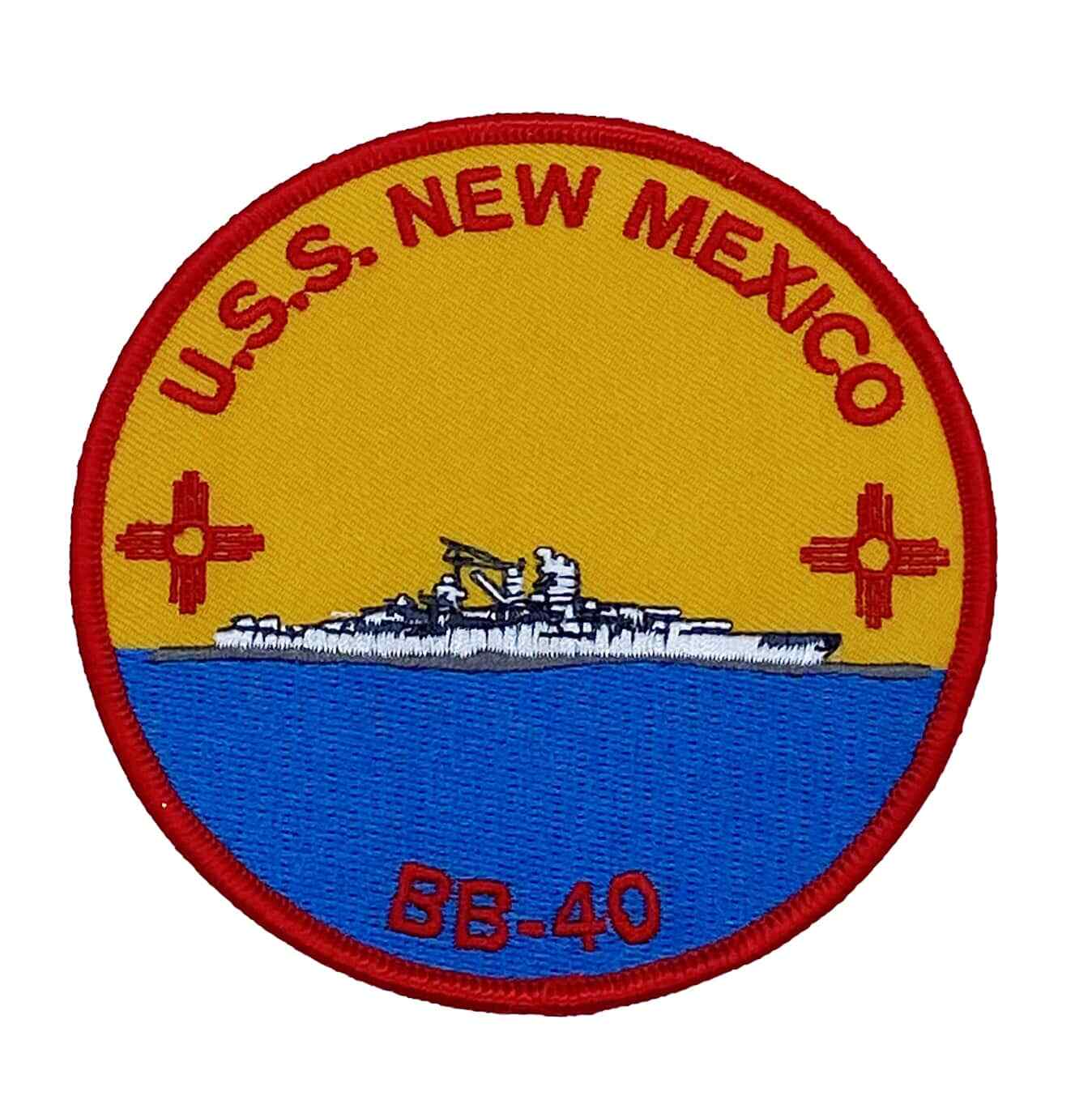 USS New Mexico BB-40 Patch - Plastic Backing, 4in