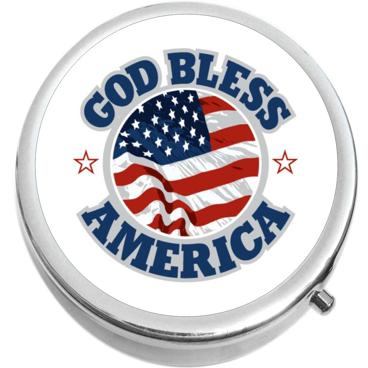 God Bless America  Medicine Vitamin Pill Box