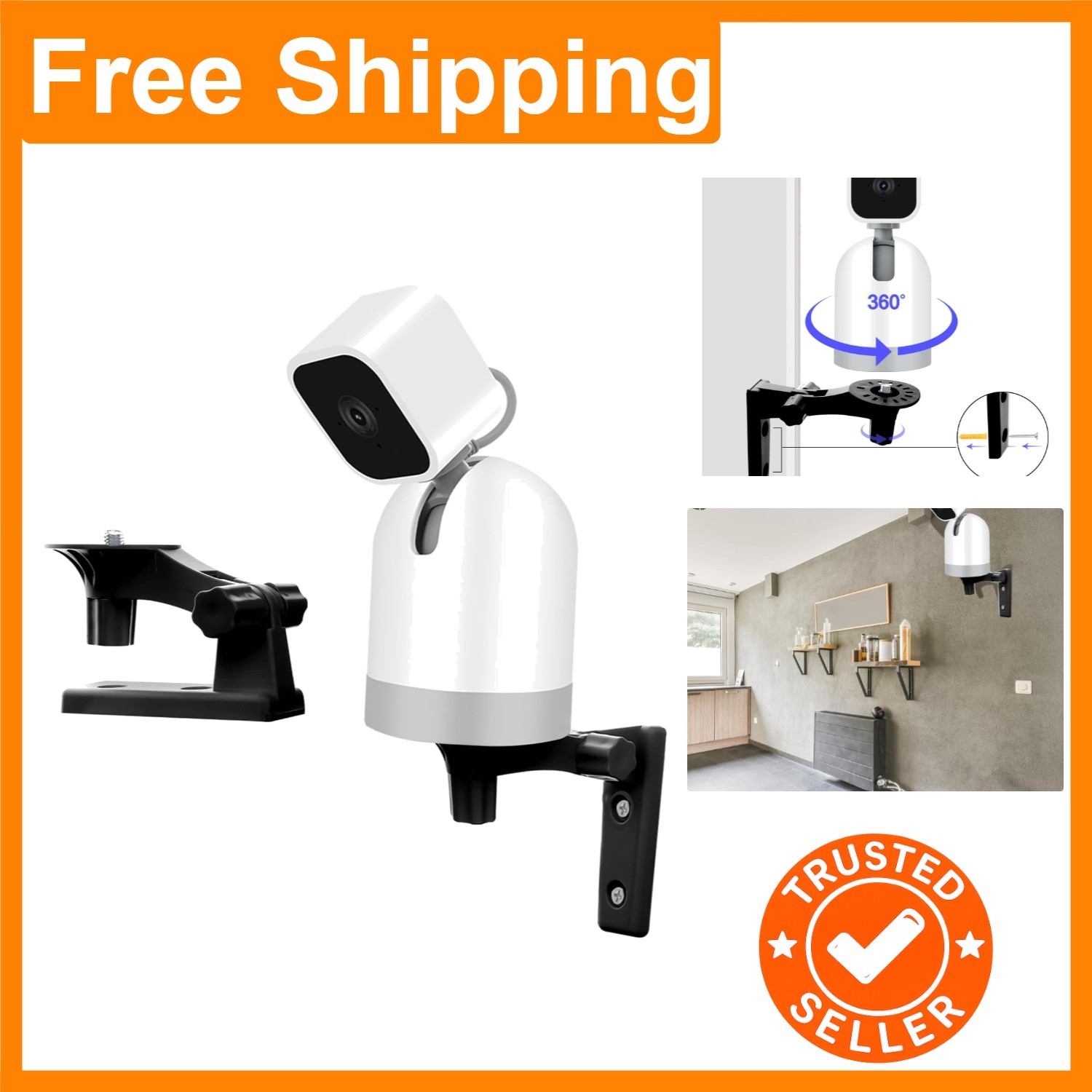 Easy Install Rotatable Wall Mount for Indoor/Outdoor WYZE & Blink Cameras