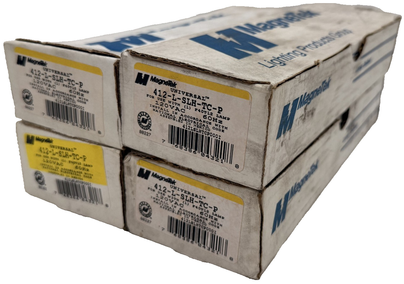 LOT OF 4 NEW MAGNETEK UNIVERSAL 412-L-SLH-TC-P RAPID START BALLASTS 412LSLHTCP