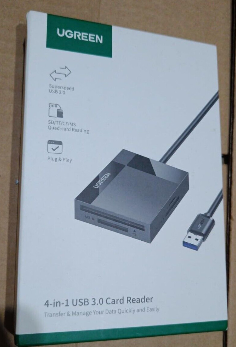 UGREEN USB 3.0 4-in-1 Memory Card Adapter Includes SD, Micro SD, MS & CF
