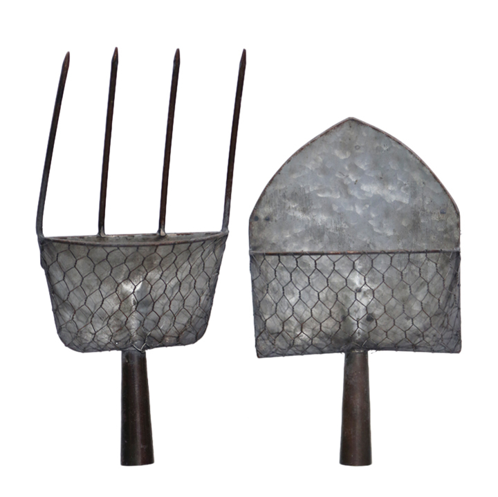 RAZ Imports~14" FARMHOUSE Garden Tool Wall Basket Piece~Set of 2~Farmers Market
