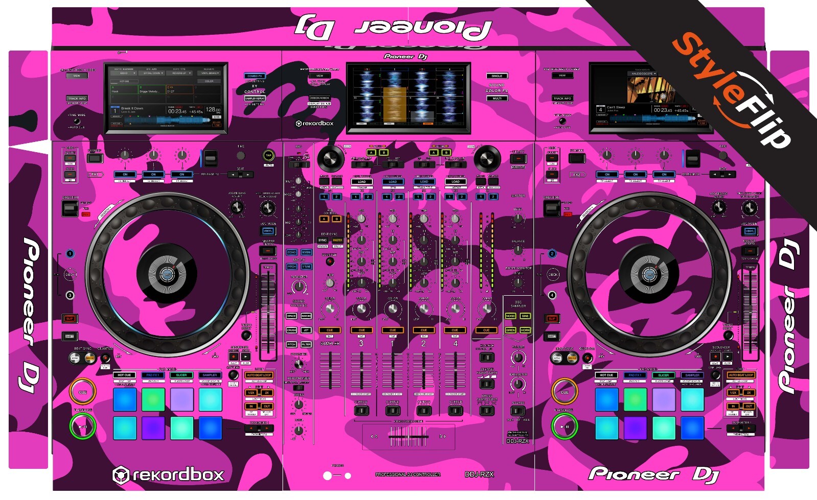Pioneer DDJ-RZX | Pink Camo | Protective Decal | StyleFlip Skins