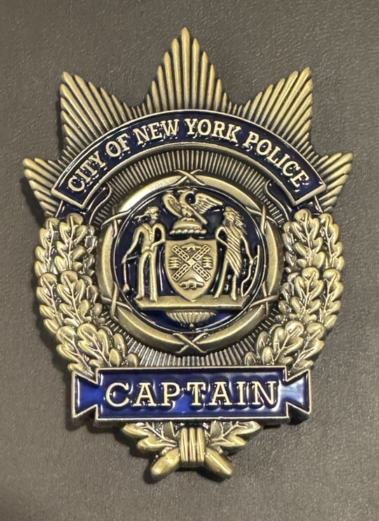 NYPD Captain Rank Shield /Captain America Challenge Coin Lmtd. Antique Gold Ver.