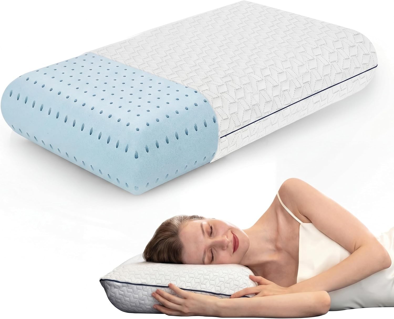 Memory Foam Pillow Standard Cooling Firm Bamboo Cover 1 Pack