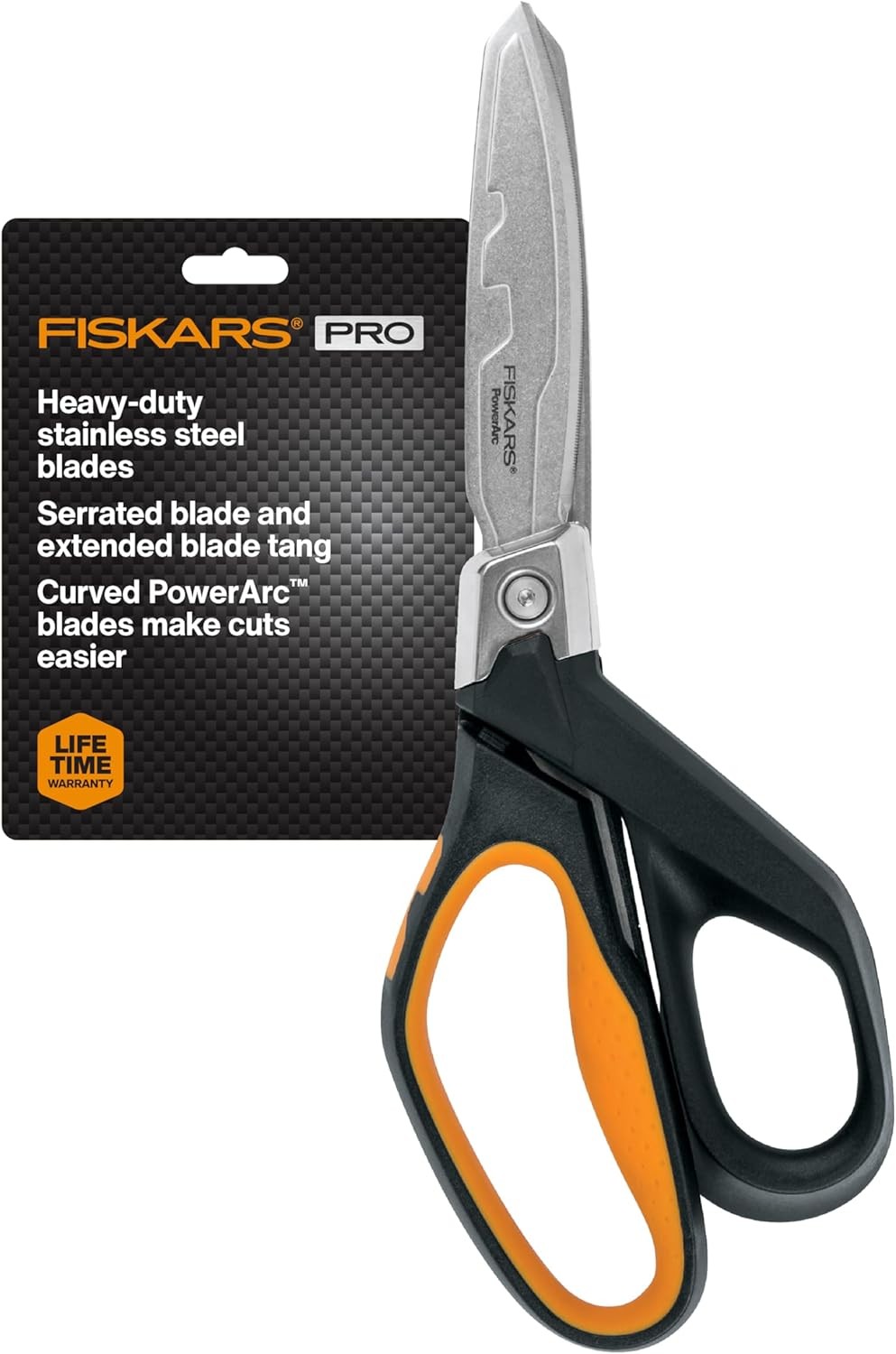Powerarc 8" Shop Shears, Heavy Duty Serrated Stainless Steel Scissors wi