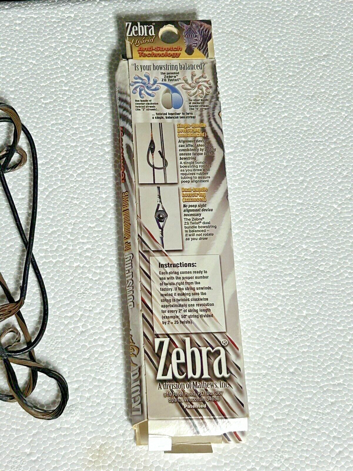 Zebra Hybrid Premium Replacement Bowstring Blk/Tan 96"