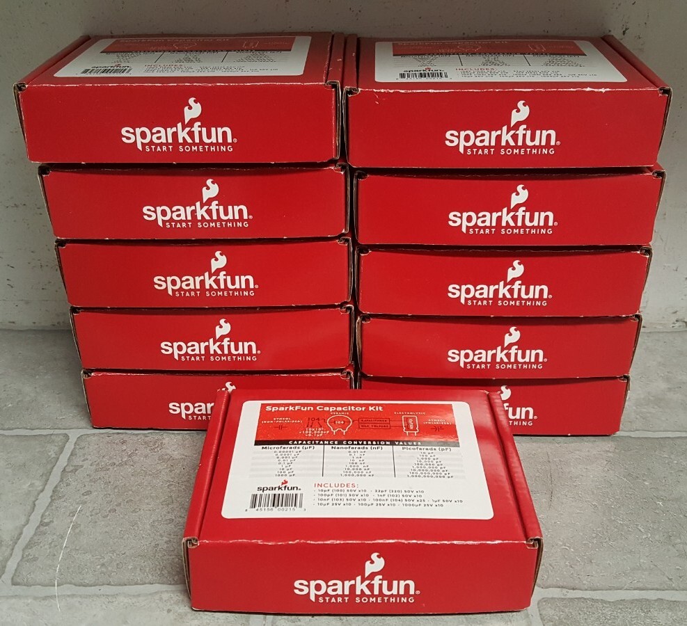 OPEN BOX Lot of 11 SparkFun Capacitor Kits (Kit-13698)