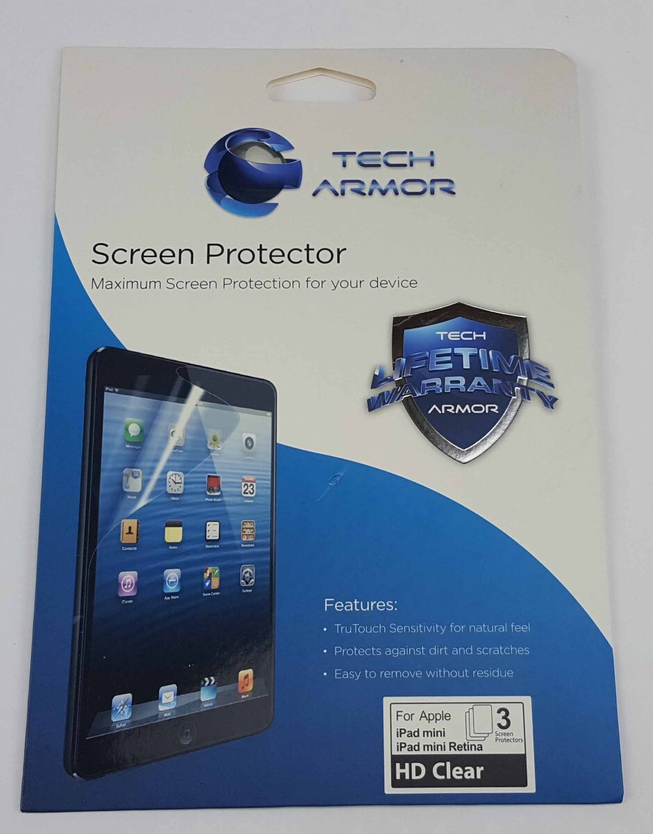 Tech Armor Screen Protector Apple iPad Mini and iPad Retina HD Clear set of 3