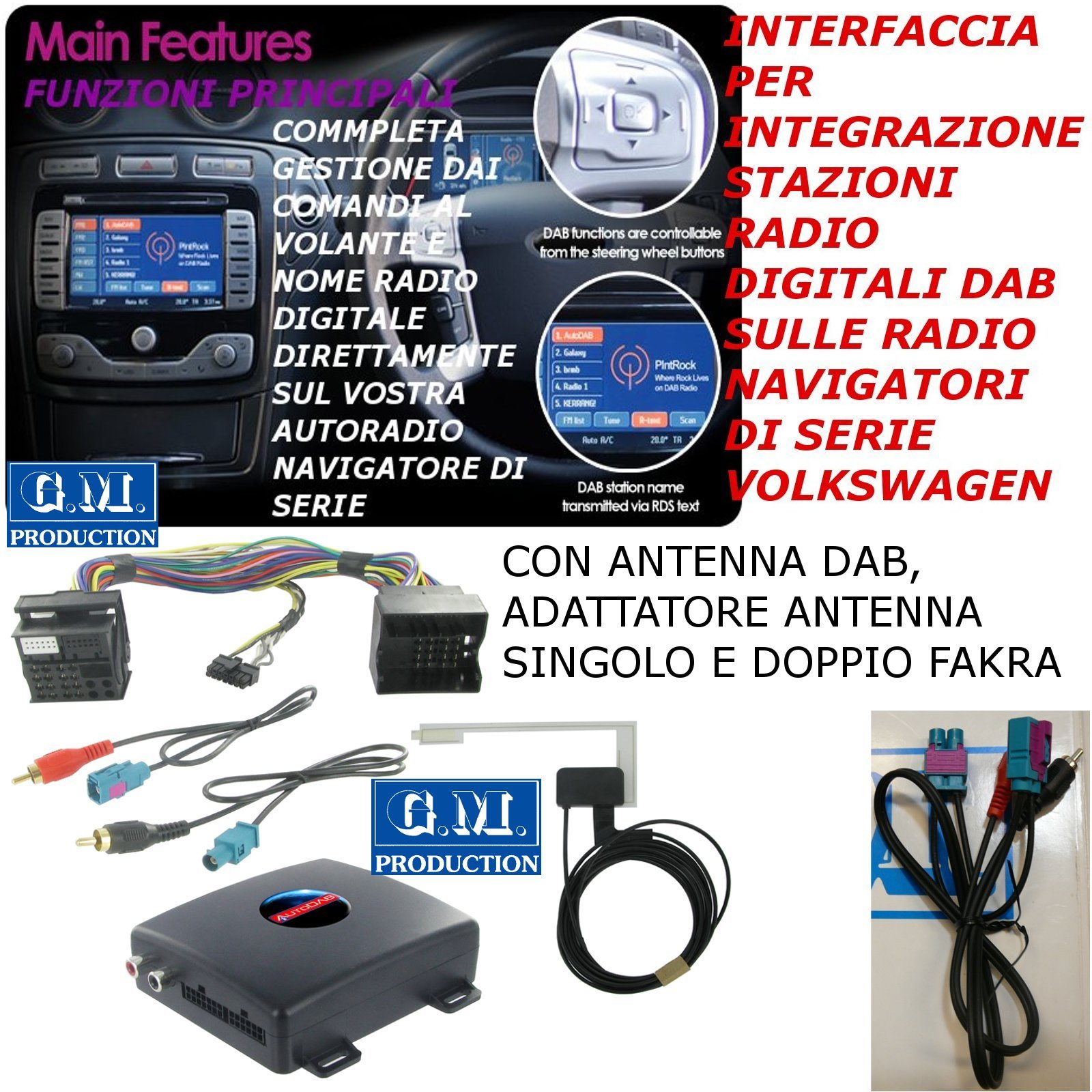 Interface Digital Dab Rcd 300 310 500 510 210 VW Golf Passat Scirocco