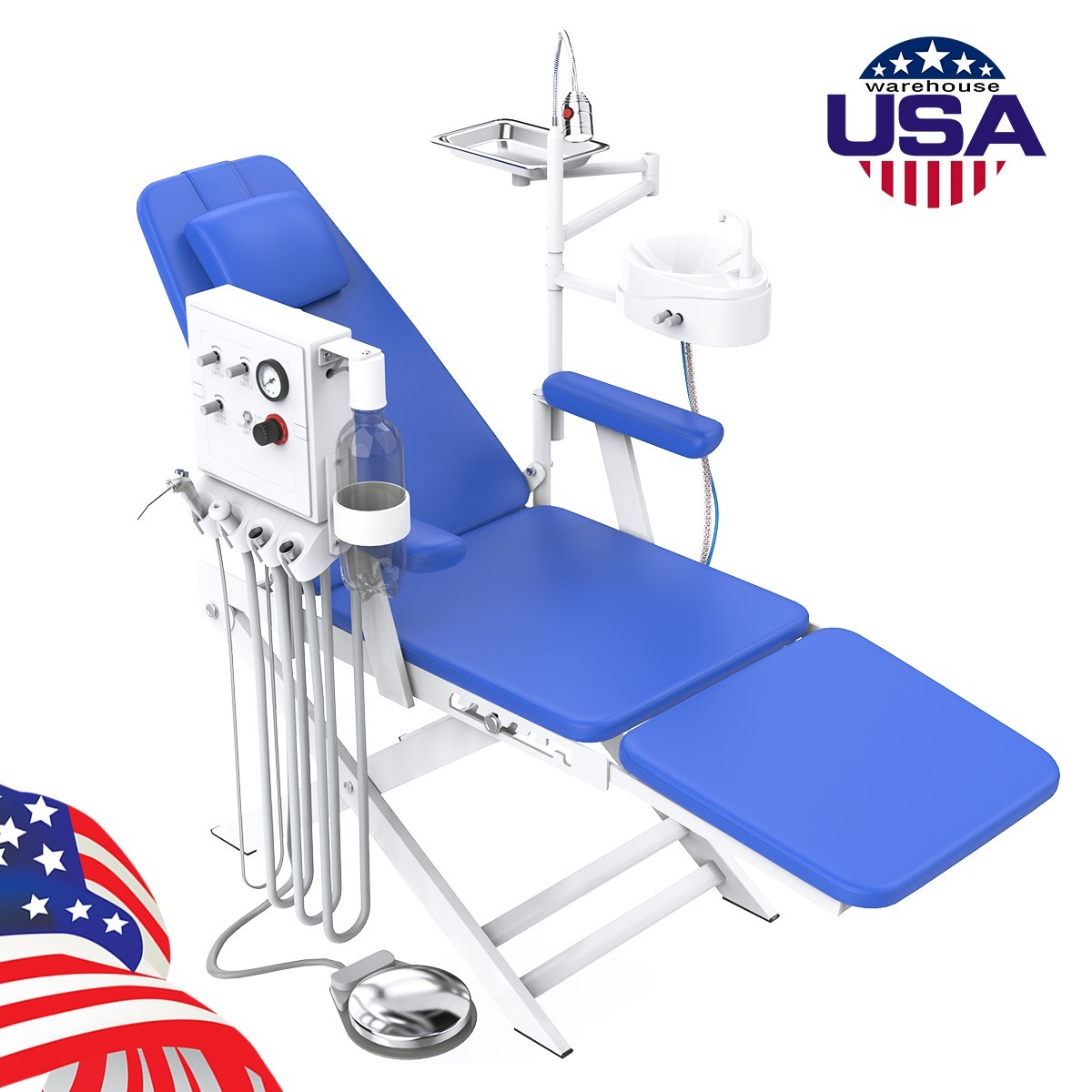 Portable Dental Delivery Unit Case Air Compressor Syringe/Portable Folding Chair