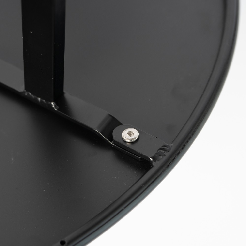 2-Piece Round Nesting Coffee Table Set Modern Black Metal Side End Tables Space