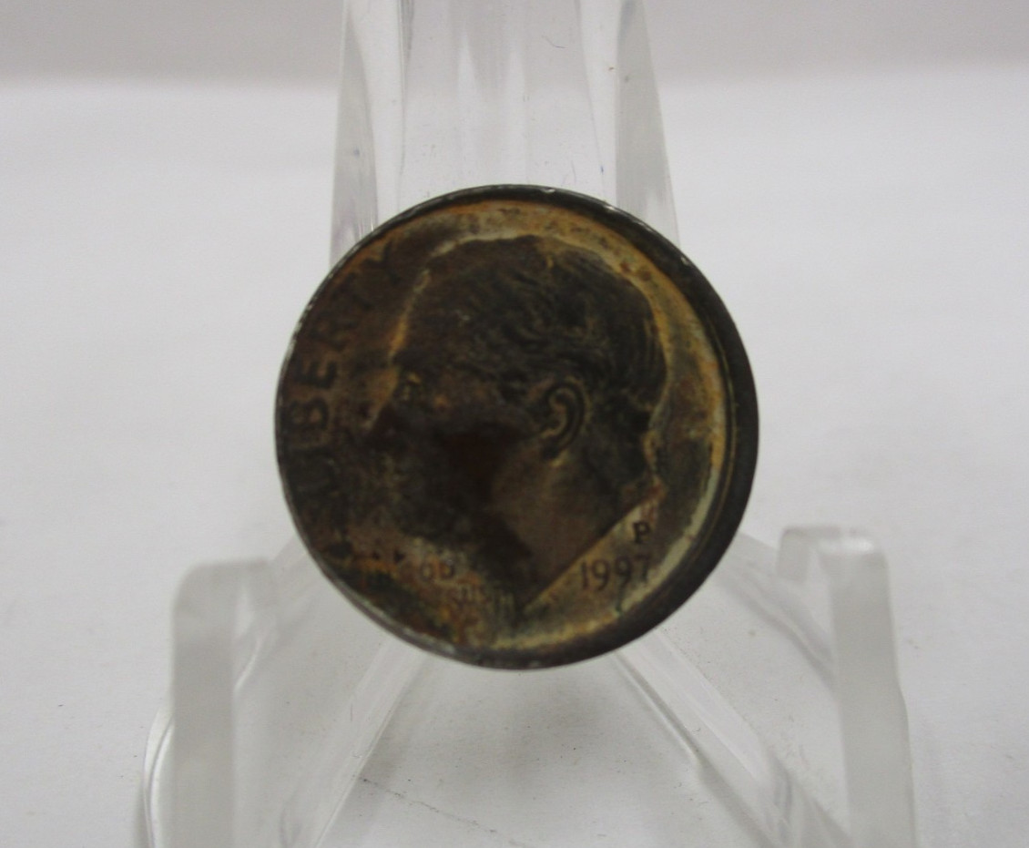 Error 1997 P United States Dark Roosevelt Dime W/ Broad Strike