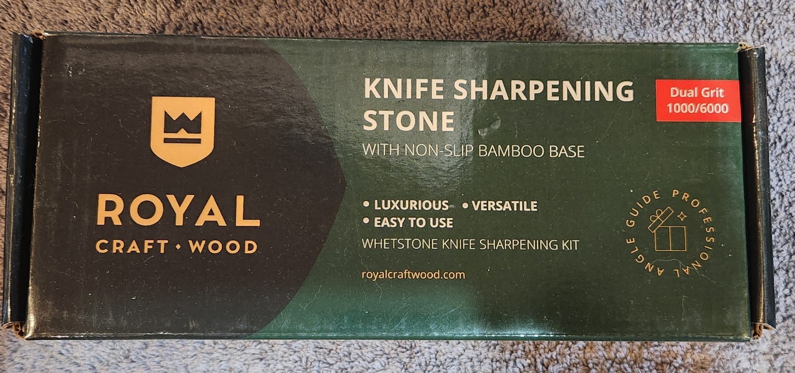 NEW! Royal Knife Sharpening Stone Kit - Dual Grit 1000/6000 Craft Wood