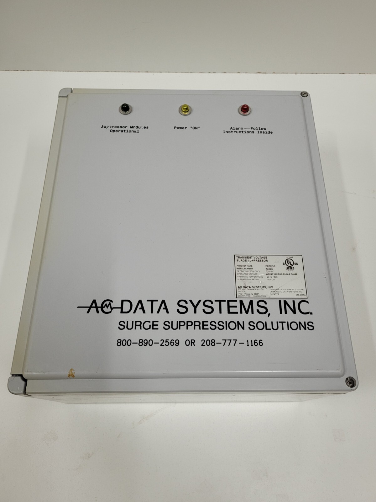AC DATA SYSTEMS TRANSIENT VOLTAGE SURGE SUPPRESSOR 120/240  B82XSA