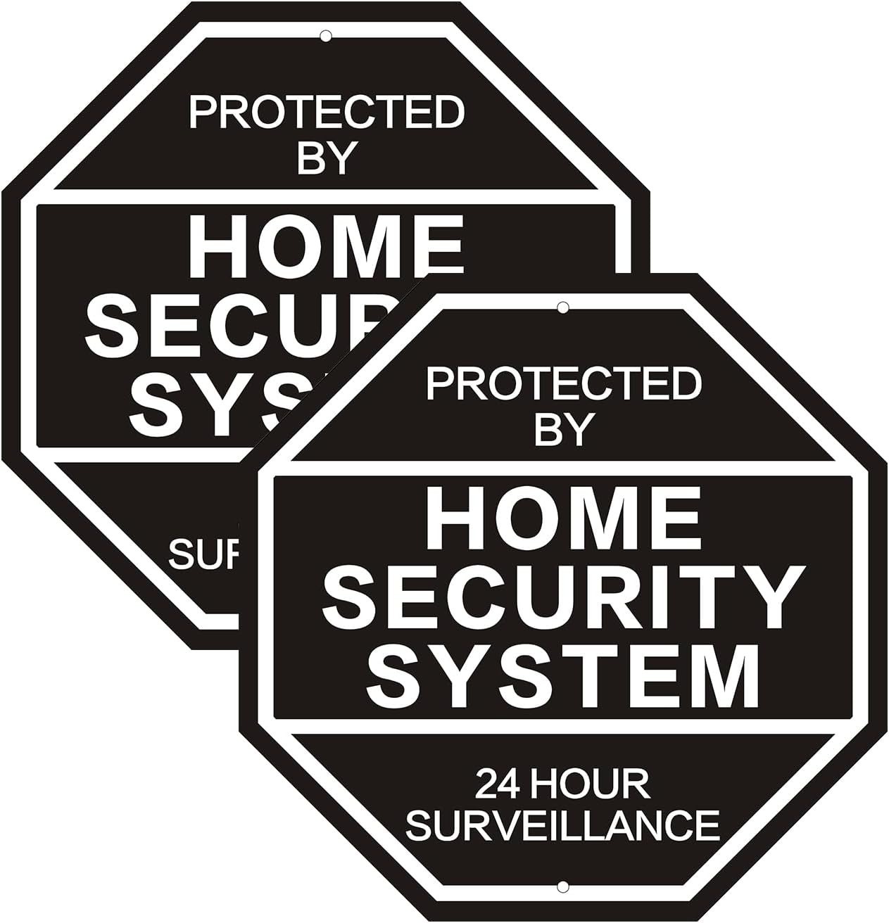 Weatherproof 10'' x 10'' Reflective Security Sign - 2-Pack for Yard Protection